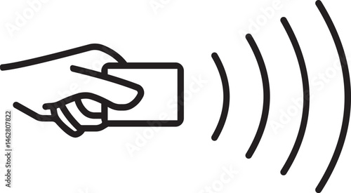 NFC & contactless payment vector icon —editable wireless tap symbol.

