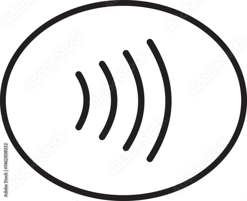 NFC & contactless payment vector icon —editable wireless tap symbol.

