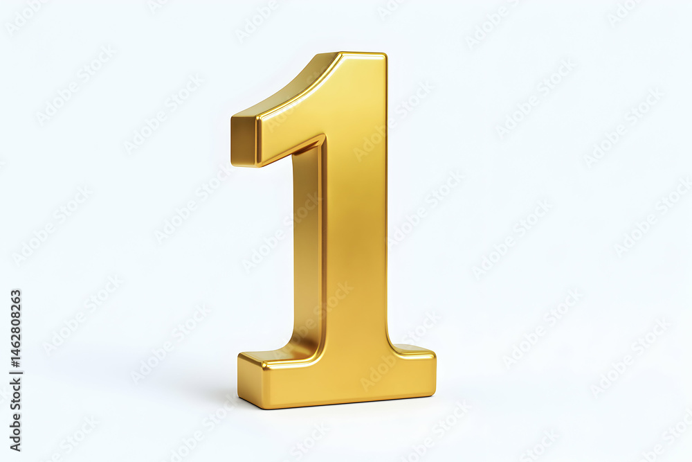 Shiny gold number one on a white background. Shiny gold number one on a white background.