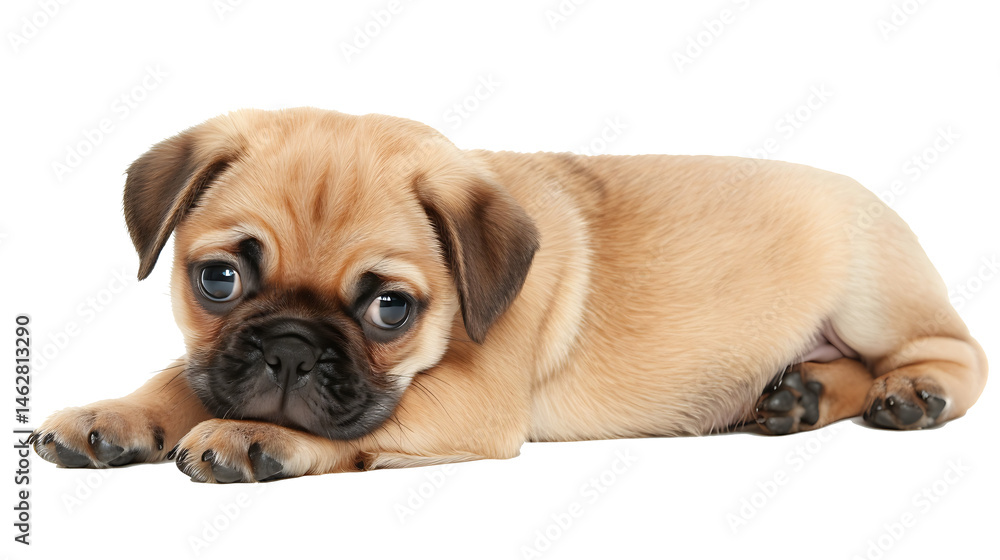 Obraz premium pug puppy on white background