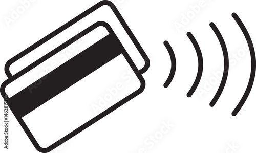 NFC & contactless payment vector icon —editable wireless tap symbol.

