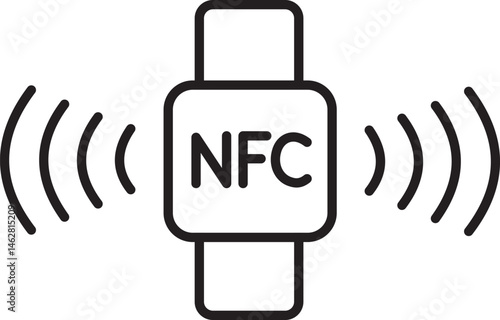 NFC & contactless payment vector icon —editable wireless tap symbol.

