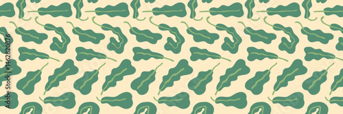 Vector botanical pattern seamless — Ficus lyrata leaves  illustrations. Fiddle leaf fig, organic shapes and hand drawn floral background for surface design, packaging, textile, nature-themed branding