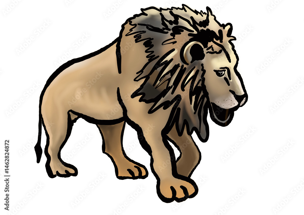 an illustration of a lion