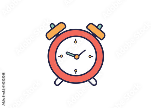 Colorful Alarm Clock Icon Design Time Management Schedule Reminder Punctuality