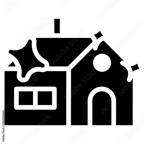 Bold Glyph Clean House Icon