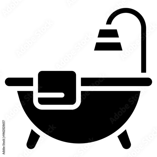Bold Glyph Bathtub Icon