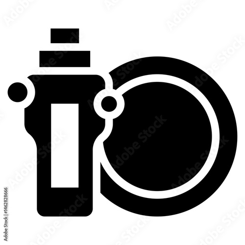 Bold Glyph Liquid Dish Washer Icon