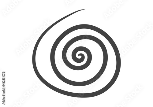 Dibujo de espiral dibujado con trazo de pincel negro