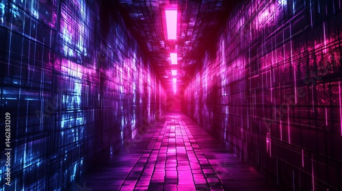 Wallpaper Mural Neon futuristic corridor Torontodigital.ca