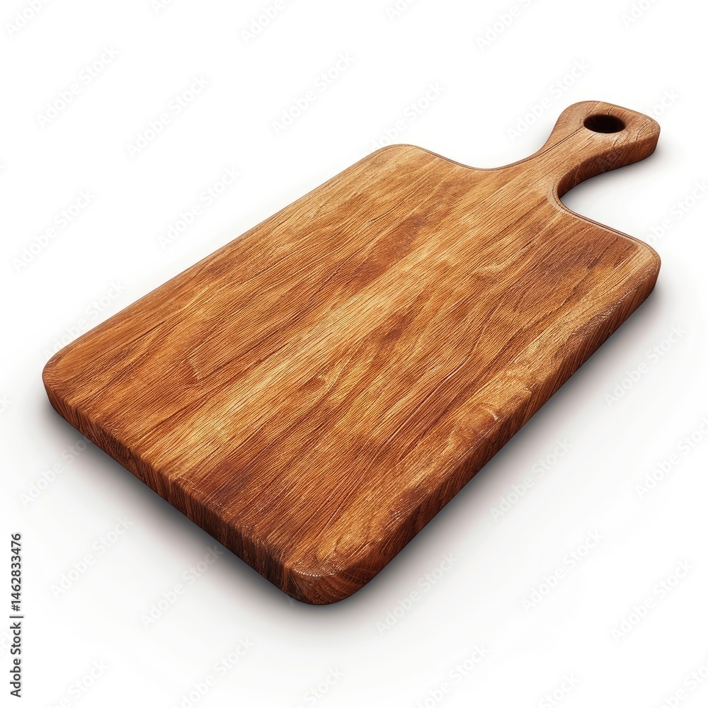 Wooden rectangular cutting board with handle. Wooden rectangular cutting board with handle.