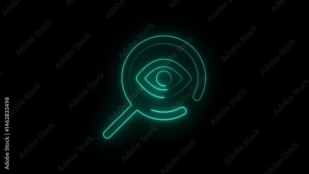 Glowing neon view icon isolated on black background. Glowing neon view icon isolated on black background.