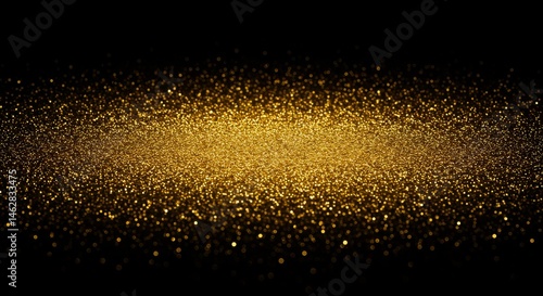 Wallpaper Mural Golden Glitter Texture on Black - Sparkling gold glitter on a black background. Symbolizes celebration, luxury, glamour, festivity, and brilliance Torontodigital.ca