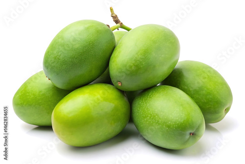 Wallpaper Mural green mangoes cluster of unripe fruit image isolated on white background Torontodigital.ca