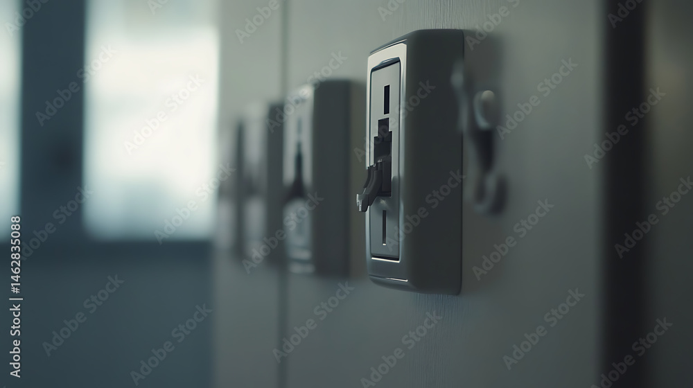 Close-up of Light Switches on a Wall Close-up of Light Switches on a Wall