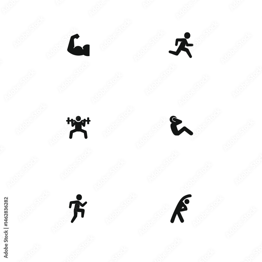 Exercise icon logo flat vector design Exercise icon logo flat vector design
