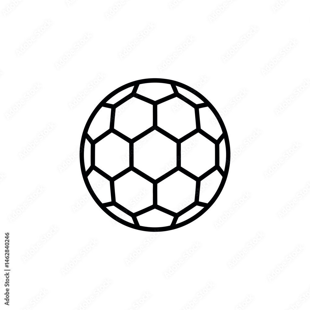 Simple Line Art Icon of a Soccer Ball for Sports Websites and Applications Simple Line Art Icon of a Soccer Ball for Sports Websites and Applications