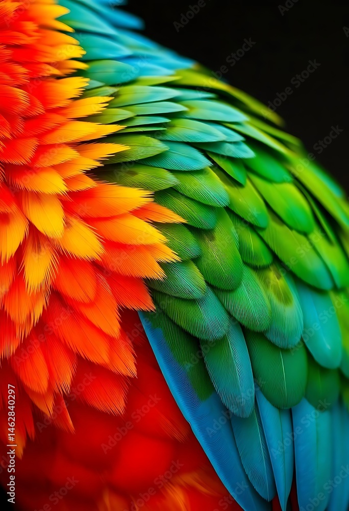 Obraz premium close up of a colorful parrot's feathers