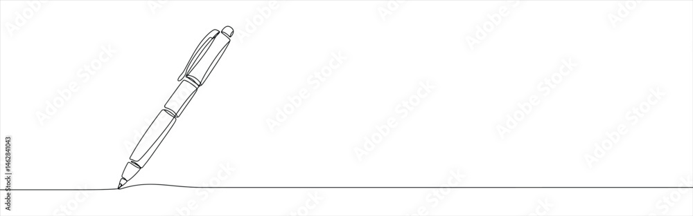 Writing pen continuous one line drawing. Write symbol concept. Writing pen continuous one line drawing. Write symbol concept.