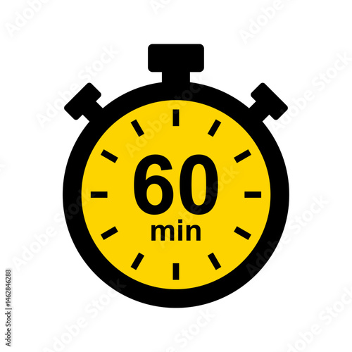 Stopwatch icon. 60 min timer