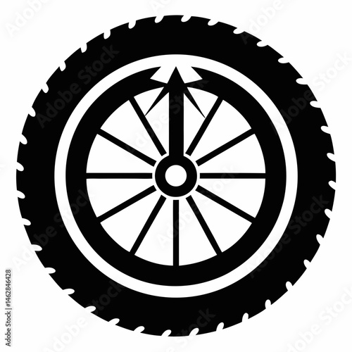car wheel vector illustration Vector icon illustration silhouette Graphics design image white background