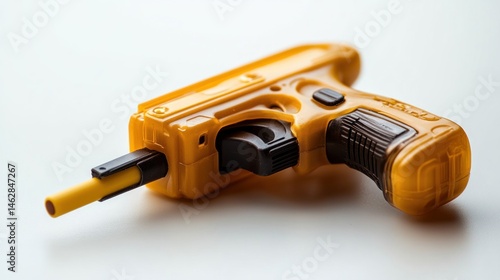 Wallpaper Mural Yellow toy gun on white background; play; studio; safety Torontodigital.ca
