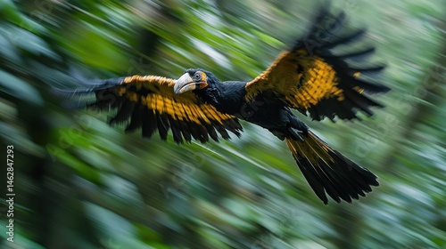 Wallpaper Mural Yellow-throated parrot flying rainforest jungle Torontodigital.ca