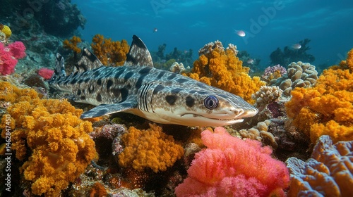 Zebra Shark in Coral Reef