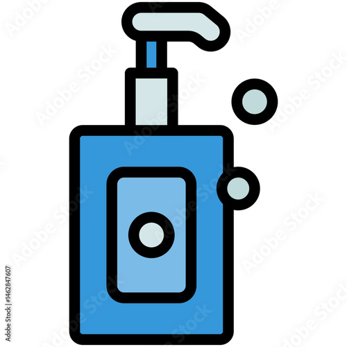 Outlined Colorful Flat Liquid Soap Icon