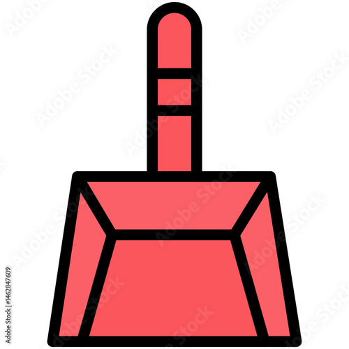 Outlined Colorful Flat Dust Pan Icon