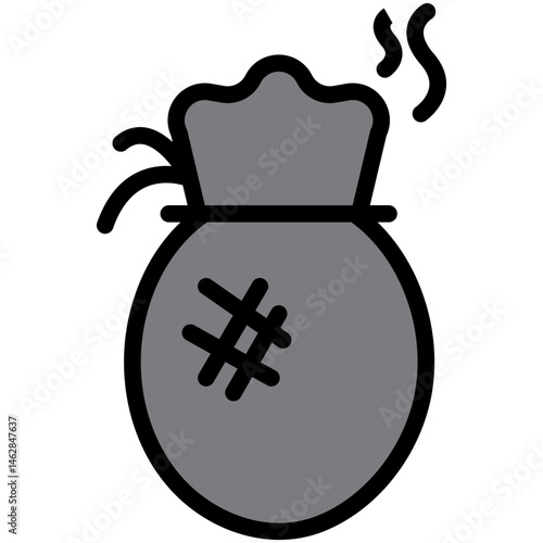 Outlined Colorful Flat Garbage Bag Icon