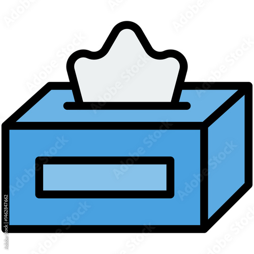 Outlined Colorful Flat Tissue Box Icon