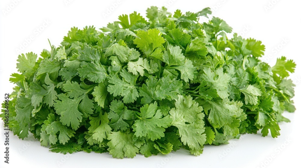 Fototapeta premium Fresh cilantro bunch isolated on white. (6)