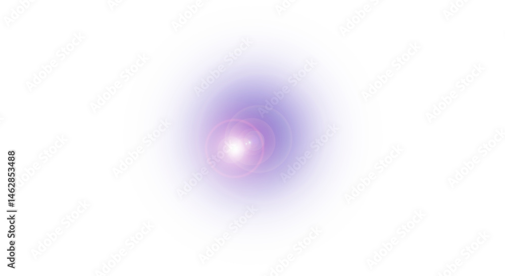Obraz premium Transparent Glowing Sunlight ,Purple and Blue Lens Flare Effects: Bright Flash, Bokeh Light Leak, Radiant Stars, and Natural Sunburst on Transparent Background