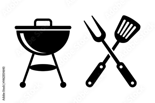 Grilling barbecue tools summer cookout illustration