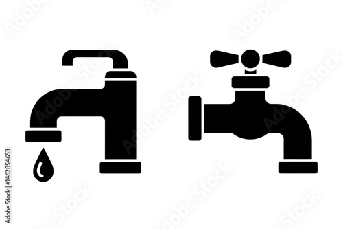 Faucet plumbing water tap icon vector illustration