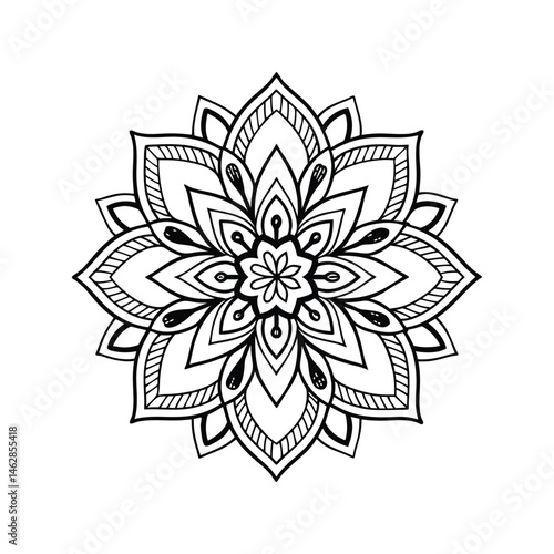 abstract floral mandala design element