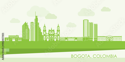 Obraz na płótnie Green Skyline panorama of city of Guadalajara, Mexico - vector illustration w salonie
