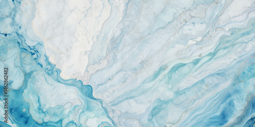 Blue ocean wave background. Blue and white water ocean background. Wavy line background. Hand drawn watercolour ocean background. Vector illustration.	