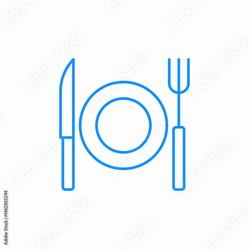 dining plate cutlery icon sign vector