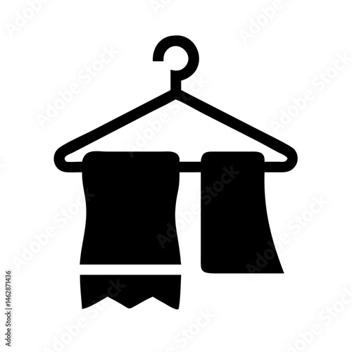 hanging towel or clothes silhouette on transparent background for web and graphic design