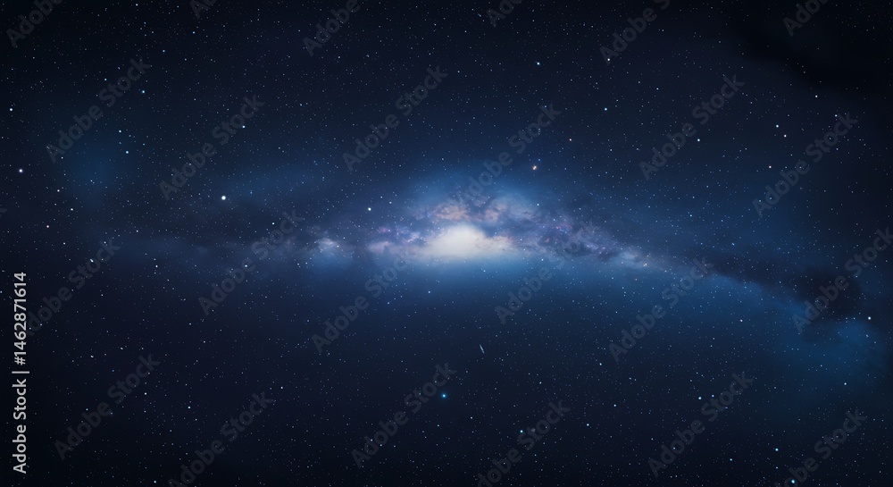 Fototapeta premium Distant Galaxy Cluster in Star-Filled Night Sky 