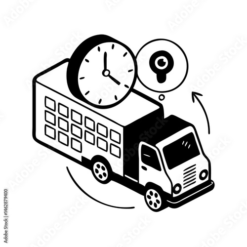 Fast Delivery and RealTime Tracking with a Delivery Truck Icon Illustration