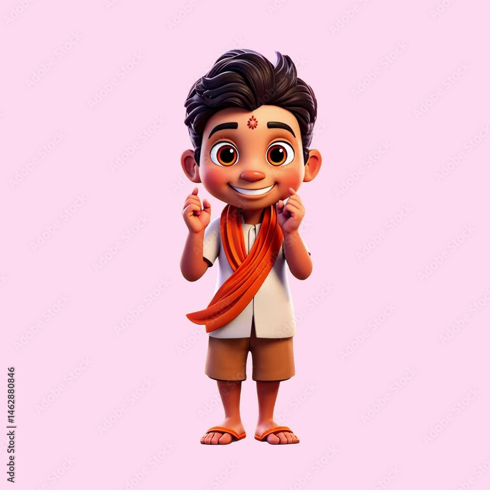 Animated cheerful child character animation isolated asset, transparent 4K video, alpha channel, ProRes 4444 Animated cheerful child character animation isolated asset, transparent 4K video, alpha channel, ProRes 4444