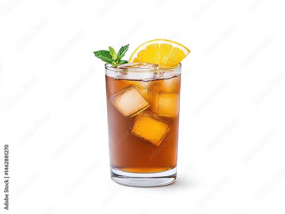 Iced Tea with Orange Slice and Mint Iced Tea with Orange Slice and Mint