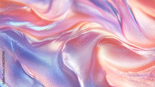 A close-up of pearl-inspired shimmery paint, with soft iridescent hues