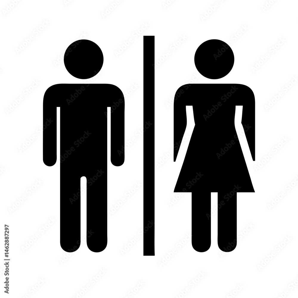 male female restroom sign silhouette on transparent background for web and graphic design male female restroom sign silhouette on transparent background for web and graphic design