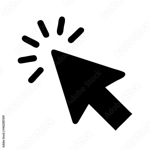 mouse click silhouette on transparent background for web and graphic design