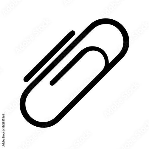 paperclip silhouette on transparent background for web and graphic design