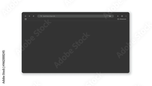 Dark Mode Web Browser Window Vector Mockup
